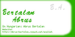 bertalan abrus business card